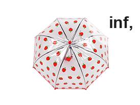 Umbrelă transparentă pop-up pentru copii, căpșuni
