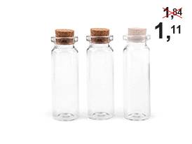 Sticluță cu dop de plută, 20x60 mm