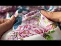 Material textil de bumbac / pânză flori / fluturi lățime 220 cm